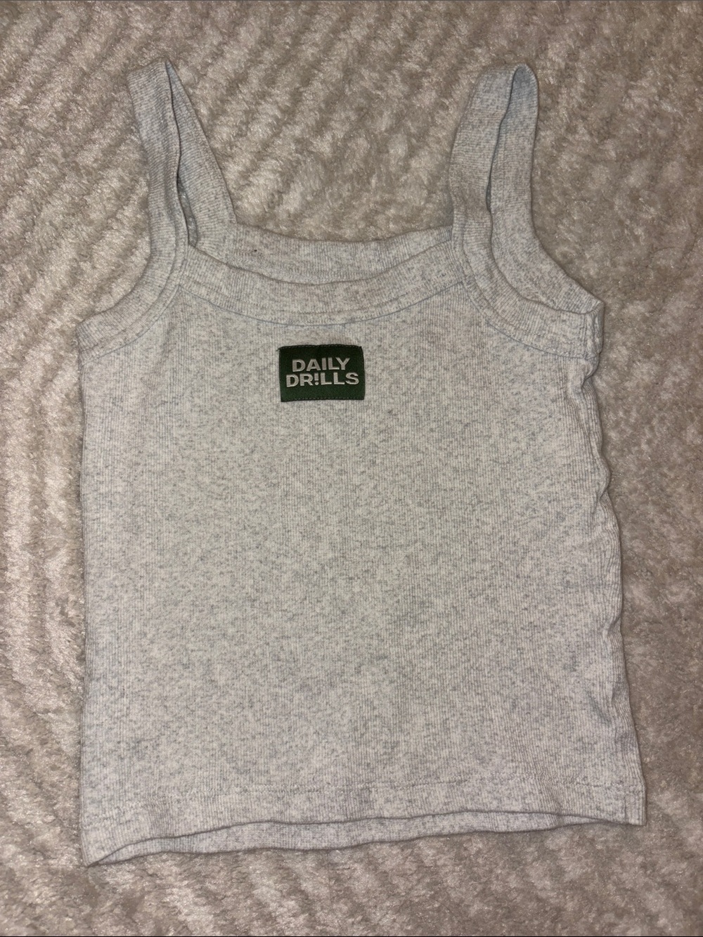 Daily Drills Women's Heather Gray Ribbed Square-Neck Tank
